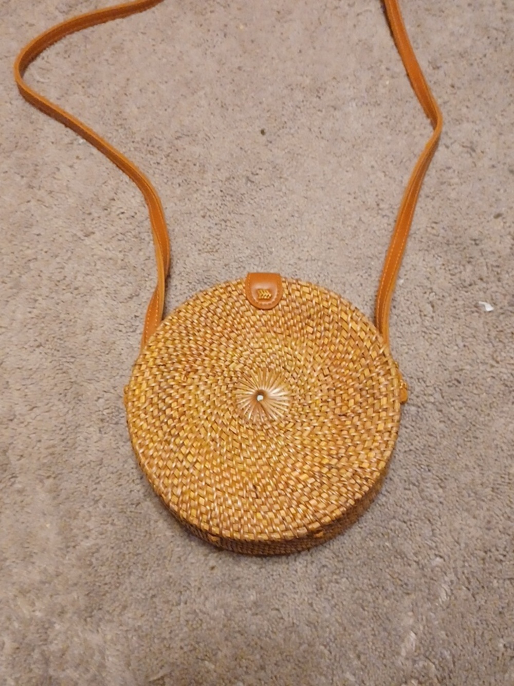 Boho Round Woven Ratan Bag 7 In